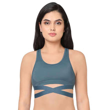 Load image into Gallery viewer, Wacoal Sports Lover Padded Non-wired Strappy Medium Intensity Full coverage Sports Bra - Blue WR3449
