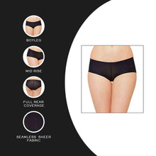 Load image into Gallery viewer, Wacoal Feel Free Mid Waist  Full Coverage Everyday Wear Boy Leg Panty - Black WU87380IN
