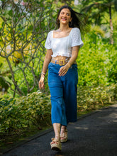 Load image into Gallery viewer, Go Colors Blue Cotton Denim Culottes
