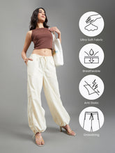 Load image into Gallery viewer, Go Colors Cream Parachute Pants
