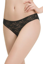Load image into Gallery viewer, Amante Floral Romance Lace Bikini Panty - Black 10305
