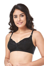 Load image into Gallery viewer, Amante every de Lace Contour Non-Padded Non-Wired Full Cover Bra - Black
