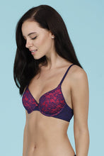 Load image into Gallery viewer, Amante Floral Romance Padded Wired Bra - Neon Pink-Ink 10301
