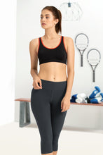 Load image into Gallery viewer, Amante Medium Impact Non-Padded Non-Wired Racerback Sports Bra - Black-Lava 18102
