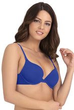 Load image into Gallery viewer, Amante Cotton Heavily Padded Wired Push-Up Bra - Royal Blue 10217
