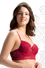 Load image into Gallery viewer, Amante Eternal Padded Wired Romance Longline Bra - Tango Red 70301

