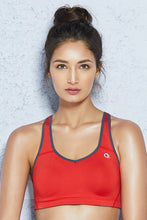 Load image into Gallery viewer, Amante Racerback Padded Non-Wired High Impact Sports Bra - Molten Lava 17117
