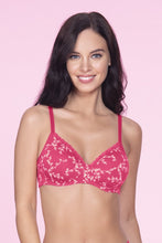 Load image into Gallery viewer, Amante Cotton Casuals Padded Non-Wired Printed T-Shirt Bra - Azalea- Ecru Pr 10202
