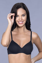 Load image into Gallery viewer, Amante Cotton Casuals Padded Non-Wired T-Shirt Bra - Black 10202
