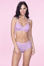Load image into Gallery viewer, Amante Cotton Casuals Padded Non-Wired Printed T-Shirt Bra - Soft Lilac 10202
