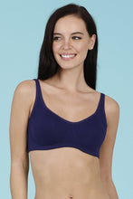 Load image into Gallery viewer, Amante Cool Contour Non-Padded Non-Wired Bra with Aloe Finish - Blue Jewel 10421
