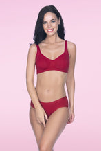 Load image into Gallery viewer, Amante Cool Contour Non-Padded Non-Wired Bra with Aloe Finish - Crimson 10421
