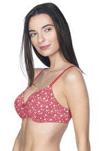 Load image into Gallery viewer, Amante Florette Padded Non-Wired Printed T-Shirt Bra - Tiger Lily-Golden Haze 11201
