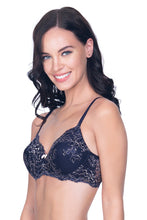 Load image into Gallery viewer, Amante Lace Delight Padded Wirefree Bra - Midnight 30501
