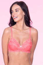Load image into Gallery viewer, Amante Lace Delight Padded Wirefree Bra - Sunkist Coral 30501
