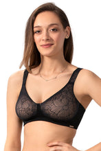 Load image into Gallery viewer, Amante Non-Padded Non-Wired Lace Minimiser Bra - Black 71901

