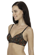 Load image into Gallery viewer, Amante Brocade Beauty Smooth Padded Non-Wired Printed T-shirt Bra - Black 74101
