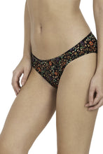 Load image into Gallery viewer, Amante Brocade Beauty Printed Bikini Panty - Black 74101
