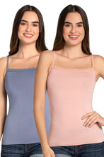Load image into Gallery viewer, Amante Modal Lace Camisole (Pack of 2) - Temp_Imp Pink 82802

