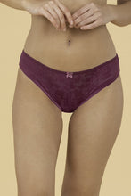 Load image into Gallery viewer, Amante Lace Jacquard Bikini Panty - Deep Magenta 73701
