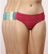 Load image into Gallery viewer, Enamor CR17 Chic Stretch Cotton, All Day Comfort, Mid Waist Hipster Panty for Women - Naturally Breathable, Antimicrobial with Stain release, Inner Elastic, Full Coverage -  Pack of 5 (Multicolorprint-Color May Vary)
