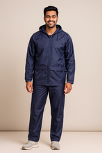 Load image into Gallery viewer, Romano nx 100% Waterproof 3 Years Warranty Heavy Duty Double Layer Hooded Rain Coat Men with Jacket and Pant in a Storage Bag
