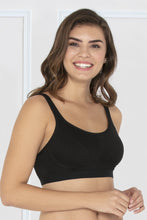 Load image into Gallery viewer, Amante Simple Elegance Non-Padded Non-Wired Cotton Full Cover Bra - Black
