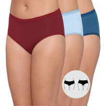 Load image into Gallery viewer, Wacoal Cotton Mid Waist Medium Coverage Everyday Wear Pack of 3 Midi Panty PI03I05
