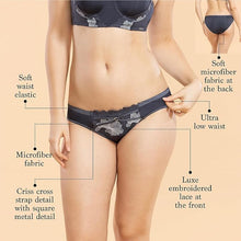 Load image into Gallery viewer, Enamor P143 Ultra Low Waist Bikini with Luxe Embroidered Lace for a Modern, Chic Look
