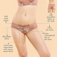 Load image into Gallery viewer, Enamor P143 Ultra Low Waist Bikini with Luxe Embroidered Lace for a Modern, Chic Look
