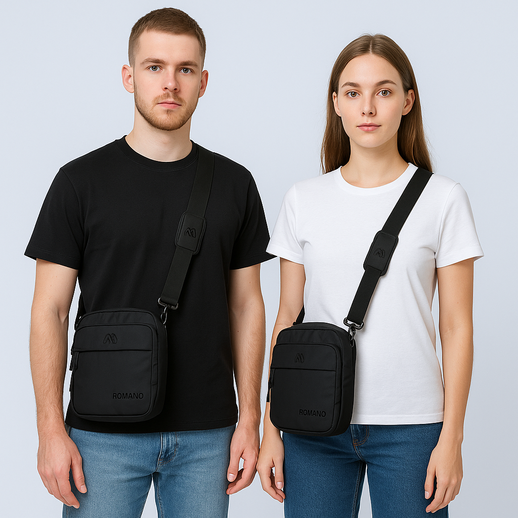 Romano nx Sling Bag for Men Women – Multi-Functional Travel Crossbody with Adjustable Strap, YKK Zipper Bar-Tacked Reinforcement – 11x9x5 Inches
