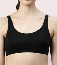 Load image into Gallery viewer, Enamor Low Impact Women's Cotton Everyday Sports Bra - All Day Comfort, Non Padded, Wirefree, High Coverage - SB06 (Black/White/Grapewine)
