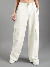 Load image into Gallery viewer, Go Colors Cream Cargo Pants
