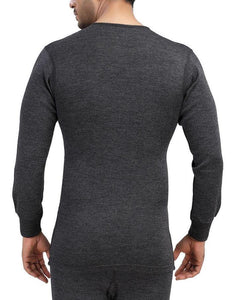 Monte Carlo Pure New Merino Wool Machine Washable Full Sleeves Round Neck Thermal for Men Black Color romanonx.com 