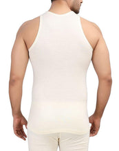 Load image into Gallery viewer, Monte Carlo Pure New Merino Wool Machine Washable Sleeveless Round Neck Thermal for Men Off White romanonx.com 
