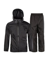 Load image into Gallery viewer, Romano nx 100% Waterproof Heavy Duty Double Layer Hooded Rain Coat Men with Jacket and Pant in a Storage Bag romanonx.com 
