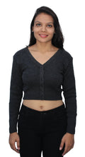 Load image into Gallery viewer, Romano nx Long Sleeve Wool Warm Winter Saree Blouse for Women romanonx.com 
