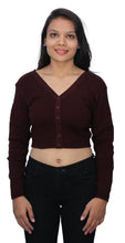 Load image into Gallery viewer, Romano nx Long Sleeve Wool Warm Winter Saree Blouse for Women romanonx.com 
