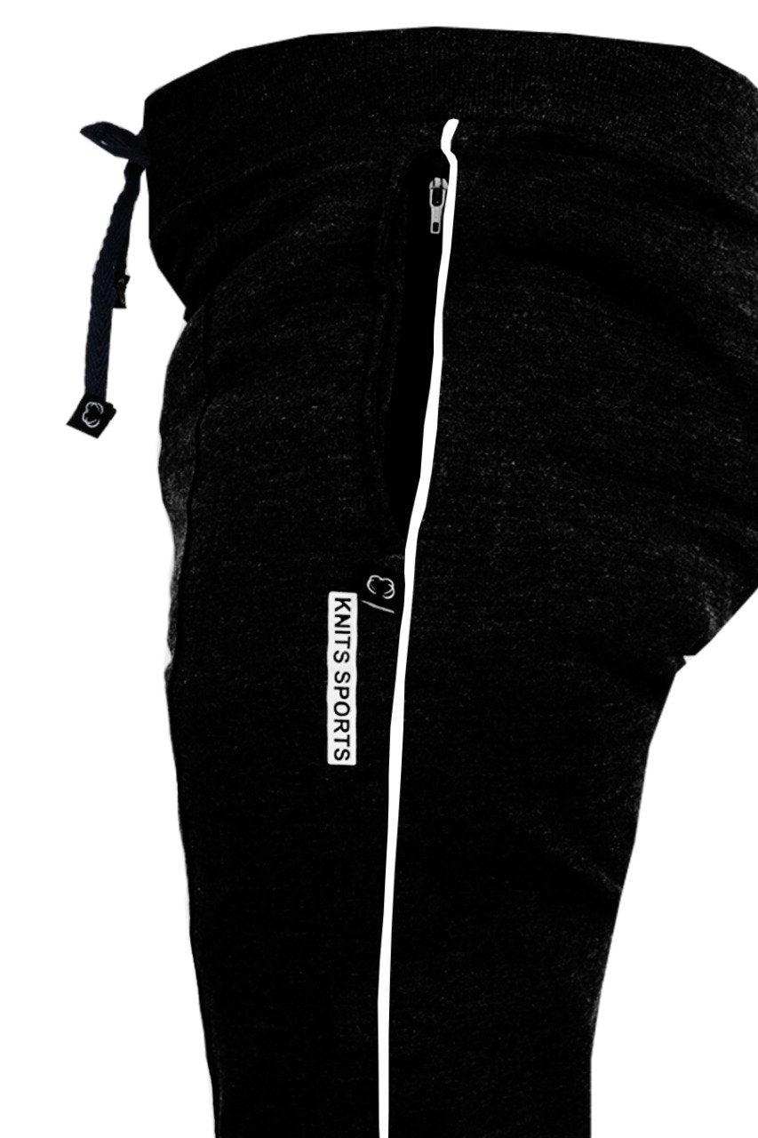 Nikaro Mens Black Athletic Slim Fit Jogger Sweat Pants with Double