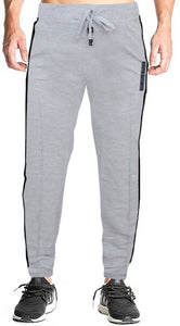 Romano nx Men's 100% Cotton Joggers Trackpants with Two Side Zipper Pockets in 4 Colors romanonx.com Medium Light Grey Melange 