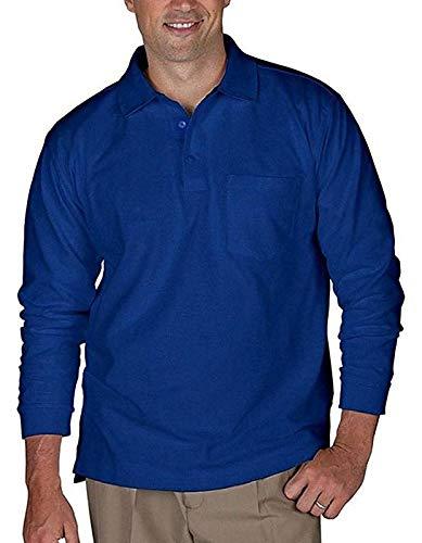Romano nx Men's 100% Cotton Long Sleeve Regular Fit Polo T-Shirt Medium