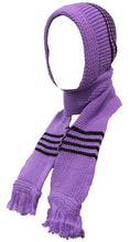 Load image into Gallery viewer, Romano nx Men&#39;s 2-in-1 Wool Muffler Cap in 16 Colors romanonx.com Purple Stripe 
