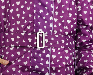 Romano nx Waterproof Heart Print Rain Overcoat for Women romanonx.com 