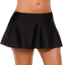 Load image into Gallery viewer, Romano nx Women&#39;s Solid Flare Skater/Bikini Swim Skirt in 9 Colors romanonx.com Black 
